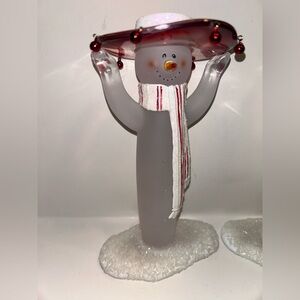 Department 56- Sombrero Hat Snowman Taper Candle Holder 8"